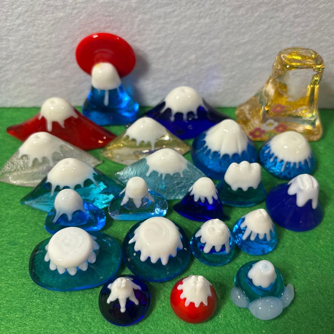 ガラス細工　富士山　ミニチュア