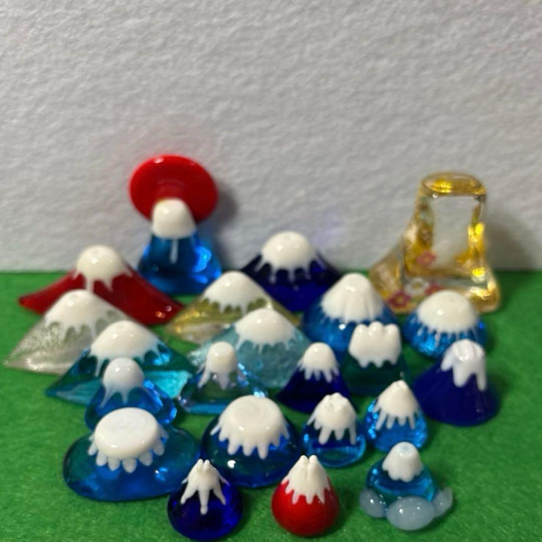 ガラス細工　富士山　ミニチュア