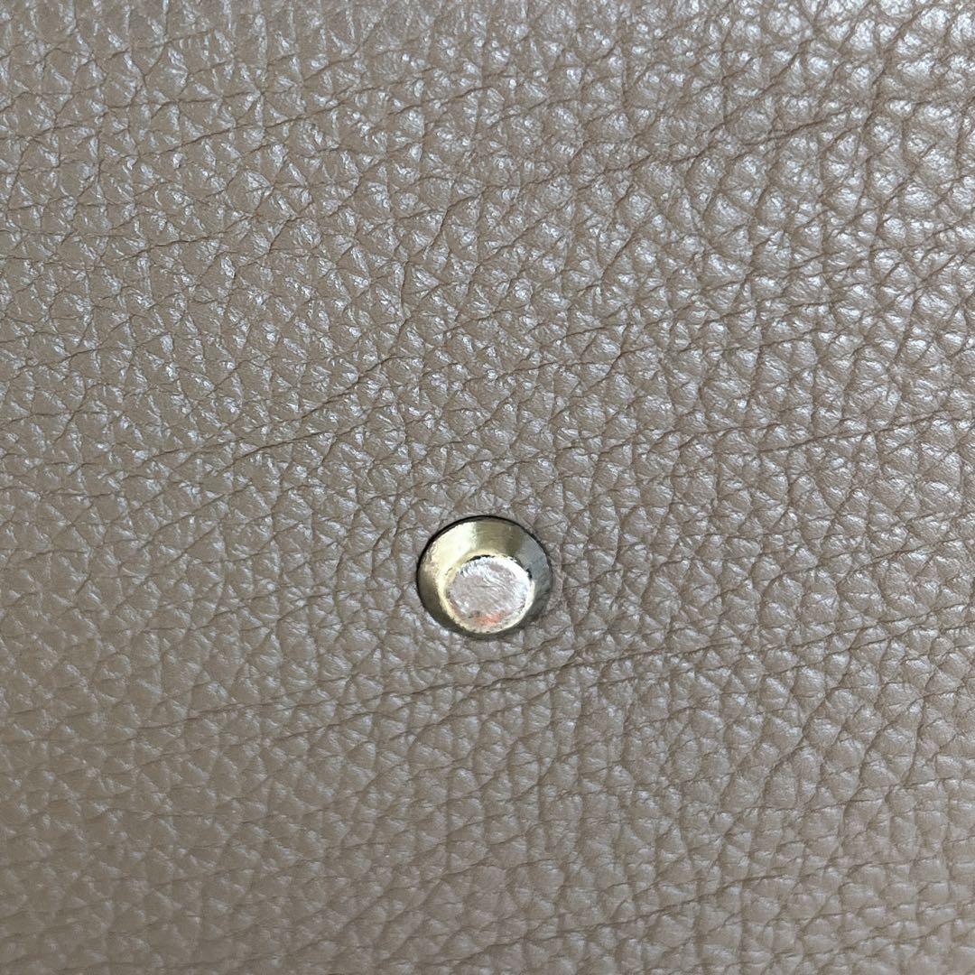 NAGATANI ハンドバッグ　シボレザー　グレージュ　フラップ