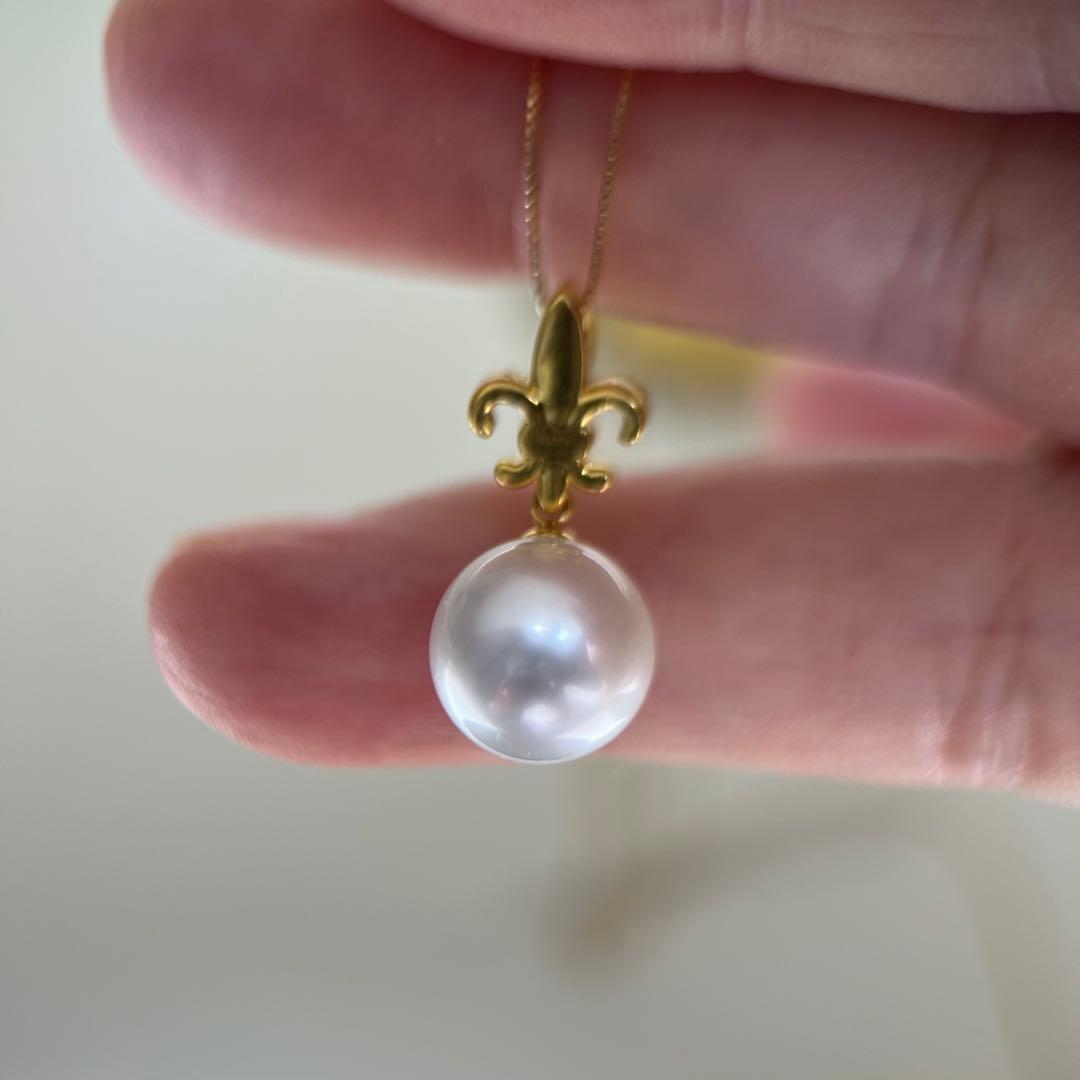 【新品】K18白蝶号真珠ペンダントトップ