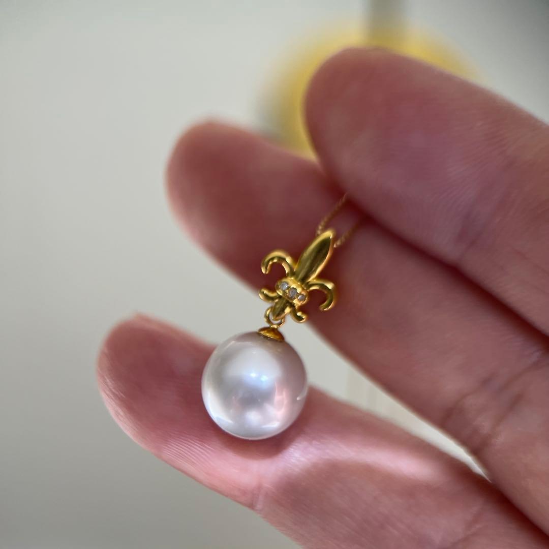 【新品】K18白蝶号真珠ペンダントトップ