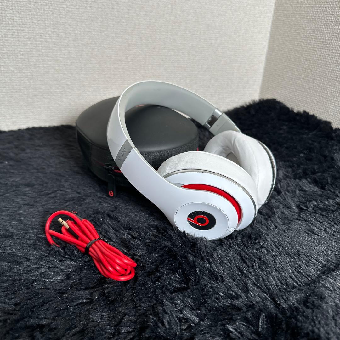 beats studio2 wireless ヘッドホン ホワイト レッド