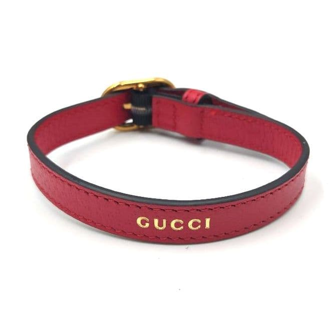 GUCCI ハンドルベルト ペット 小型犬 首輪 ブレスレット 長さ調整 レザー