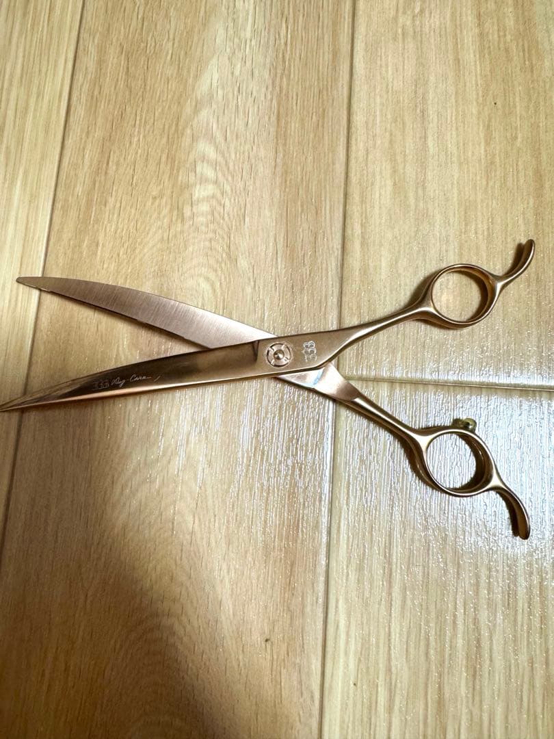 333dogcare ピンクゴールドのカーブシザー　7.5インチ