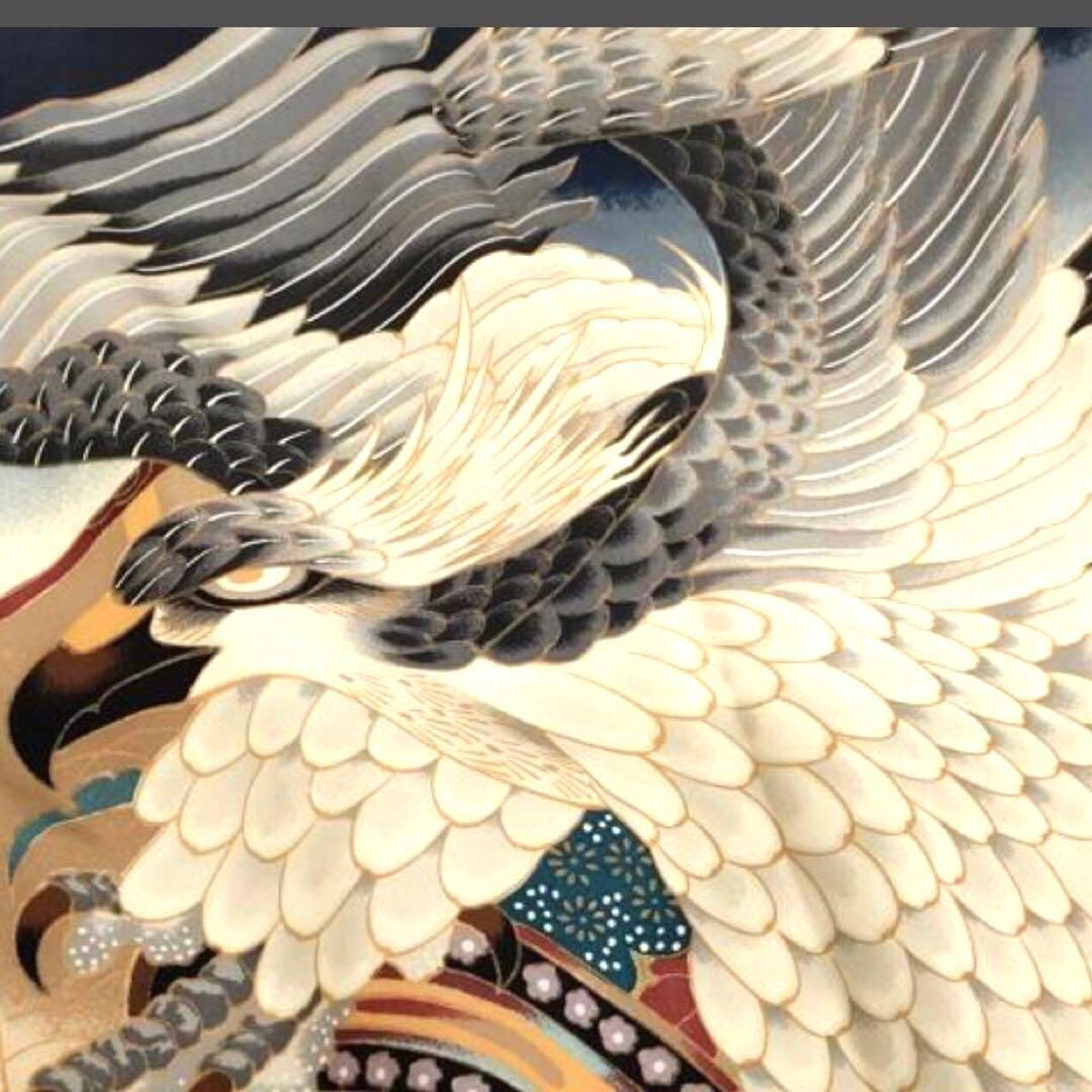 七五三男の子⭐︎5歳　のしめ　鷹　兜　暈し染め　⭐︎金彩⭐︎刺繍⭐︎完全フルセット銘品