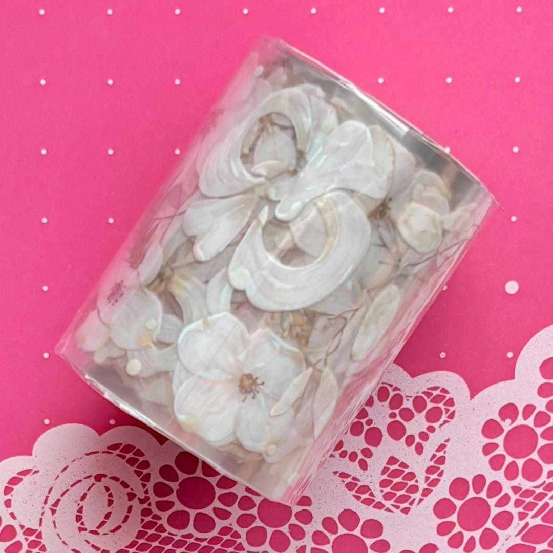 贝壳光 白奈 5cm×6m 海外マスキングテープ　花