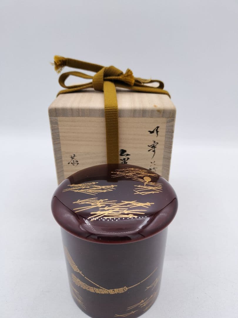 c641 棗 金輪寺 吹寄蒔絵 中村恭蔵 木箱 茶道具 古物