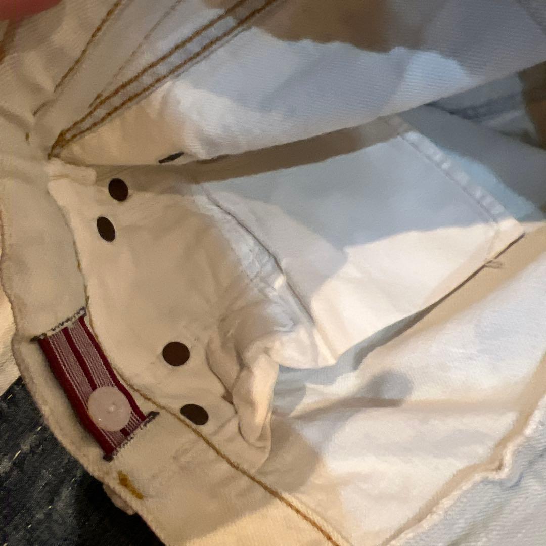 【ほぼ未使用】デニムダンガリー ダメージ　ジーンズ　150cm