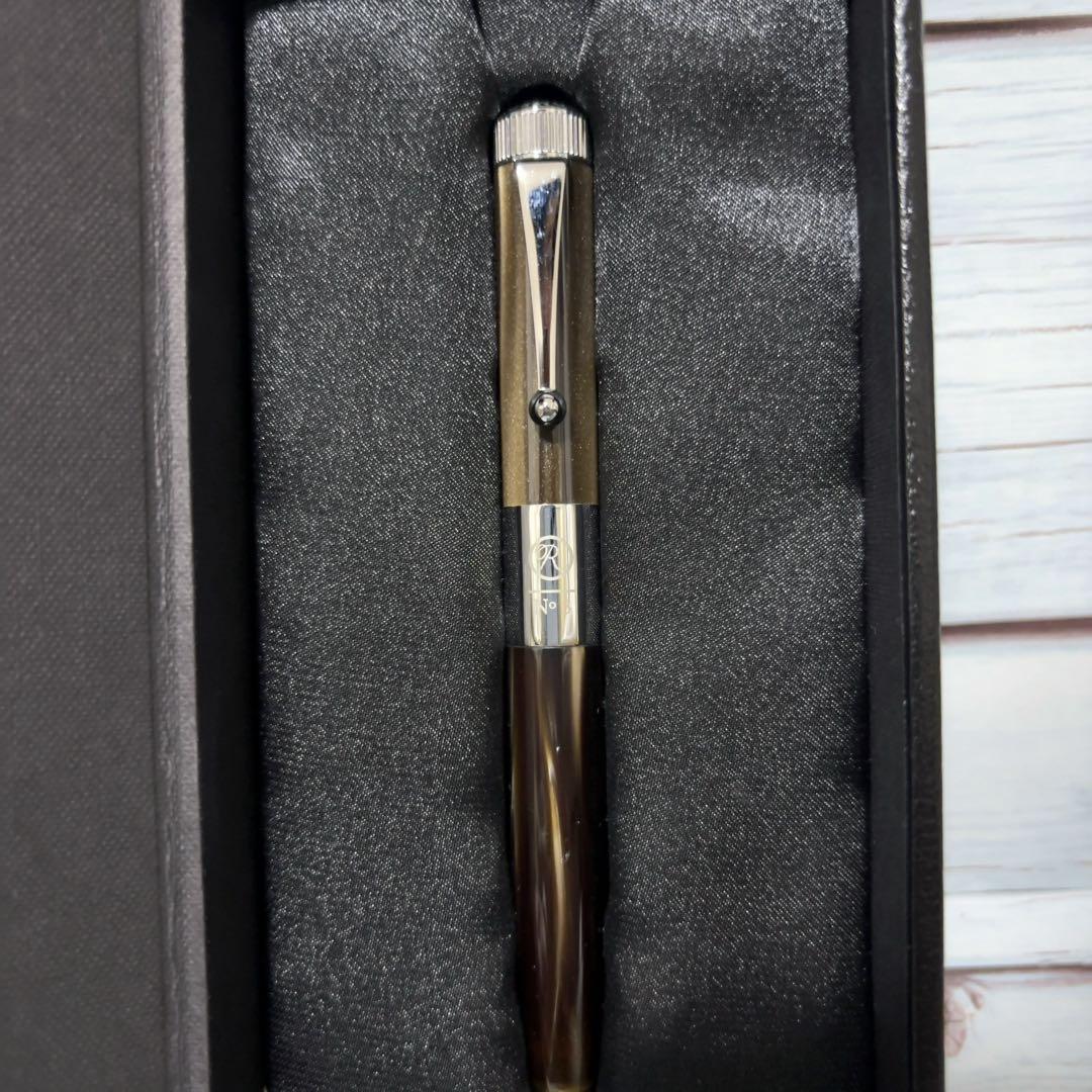 新品未使用 ROMEO No.3 五大陸 別注 太軸ボールペン グレーブラウン