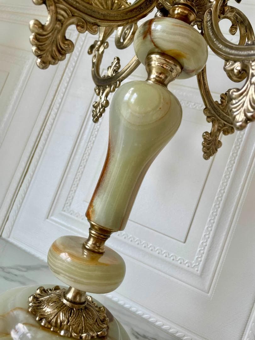 【レア】オニキスキャンドルホルダー ４灯 /ヴィンテージ