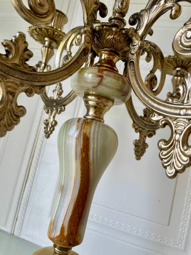 【レア】オニキスキャンドルホルダー ４灯 /ヴィンテージ