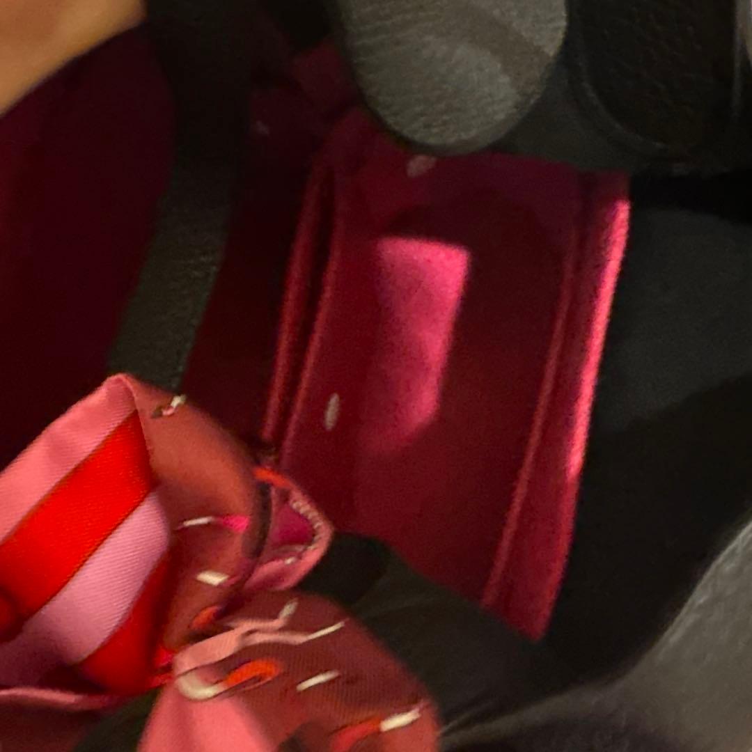 エルメス 黒 レザーバッグ スカーフ付き