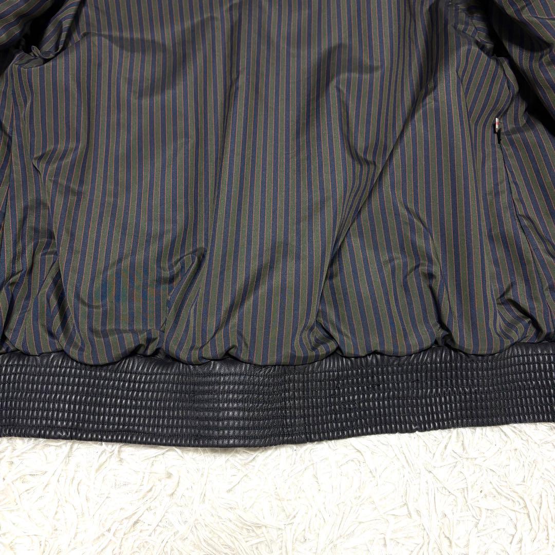 【極美品/レア】ミンク 毛皮 レザージャケット 切り替え リブ編み ブラウン