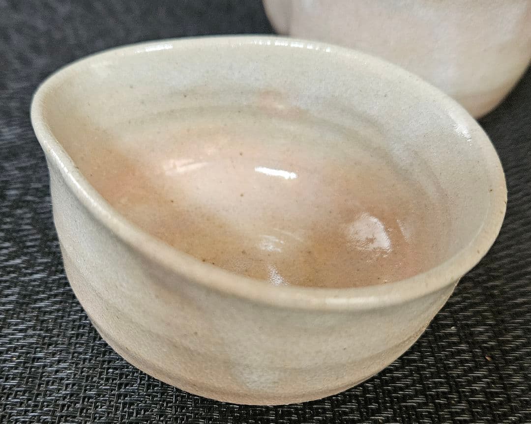萩焼　秋芳陶苑　高野千山作　煎茶器揃い8点　茶注　湯冷まし　煎茶碗　共箱　煎茶具