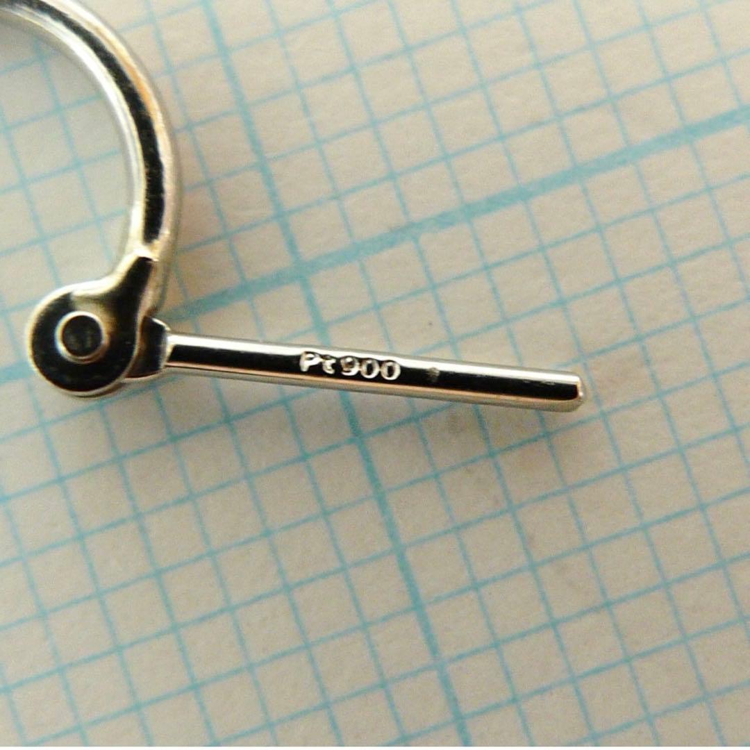 新品 PT900 プラチナ　フープピアス 刻印あり ペア 108　♡