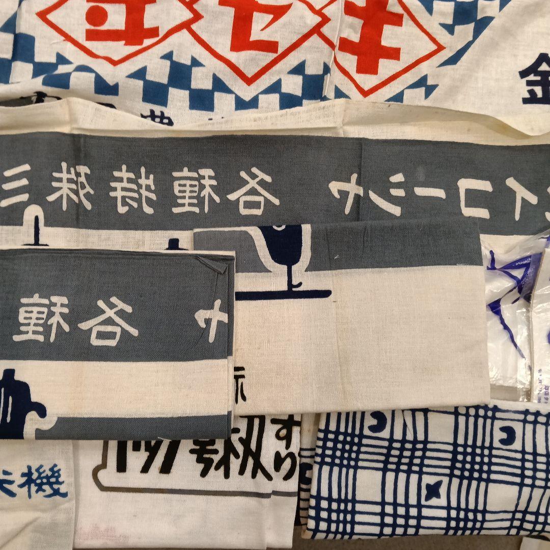 昭和レトロ☆カタカナ お店商品手ぬぐい　34枚セットまとめ売り　17枚ふきん