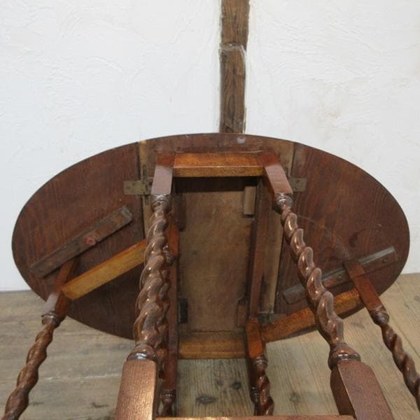 イギリス アンティーク 家具 スモールゲートレッグテーブル ツイスト 6904d