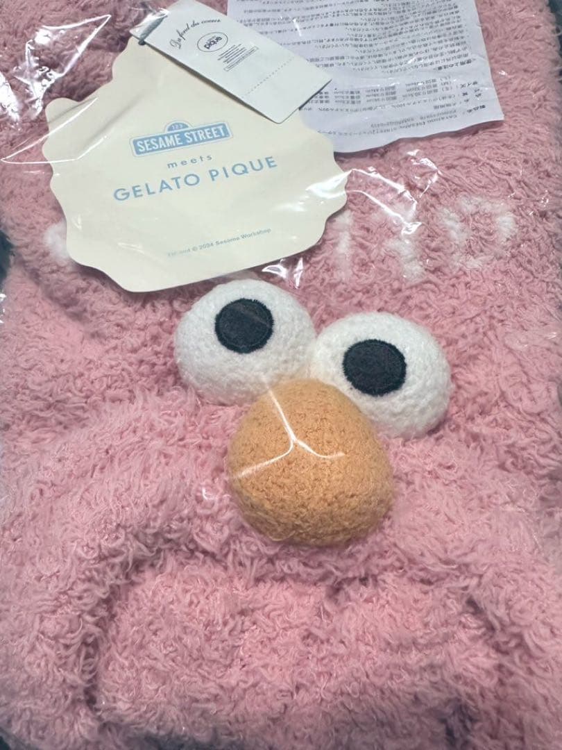 ジェラートピケ 【SESAME STREET】エルモ ケープ　ピンクL