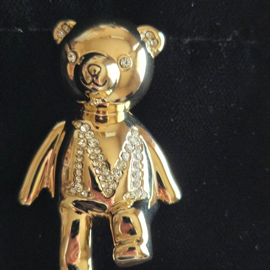 MaxMara テディ　シャイニーメタルブローチ