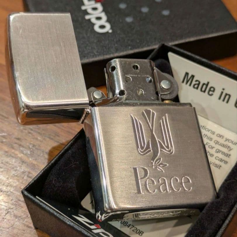【新品】ピース Peaceロゴ シルバー Zippo
