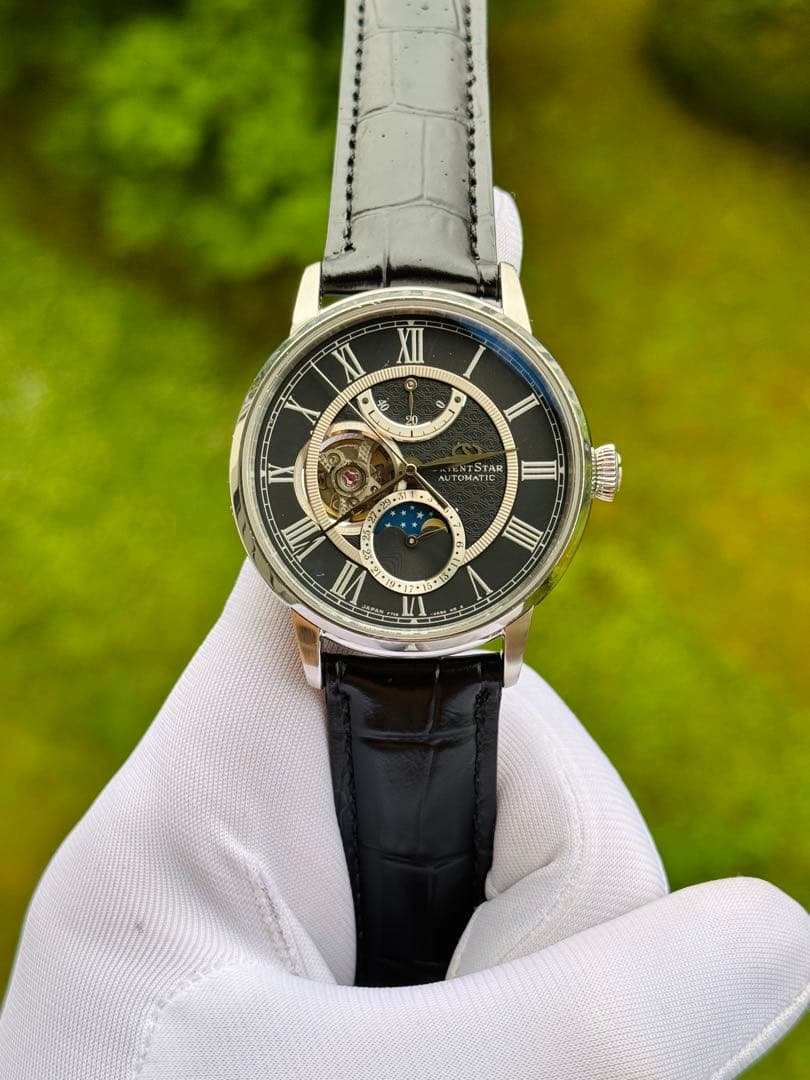 自動巻き時計 スケルトン ブラック