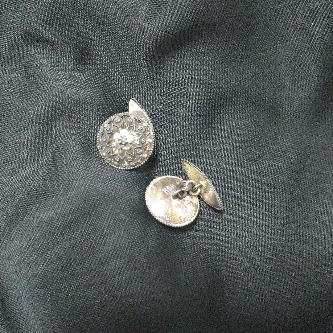 ヴィンテージ　シルバー　HSN 800 バリ　インドネシア カフスボタン　レア