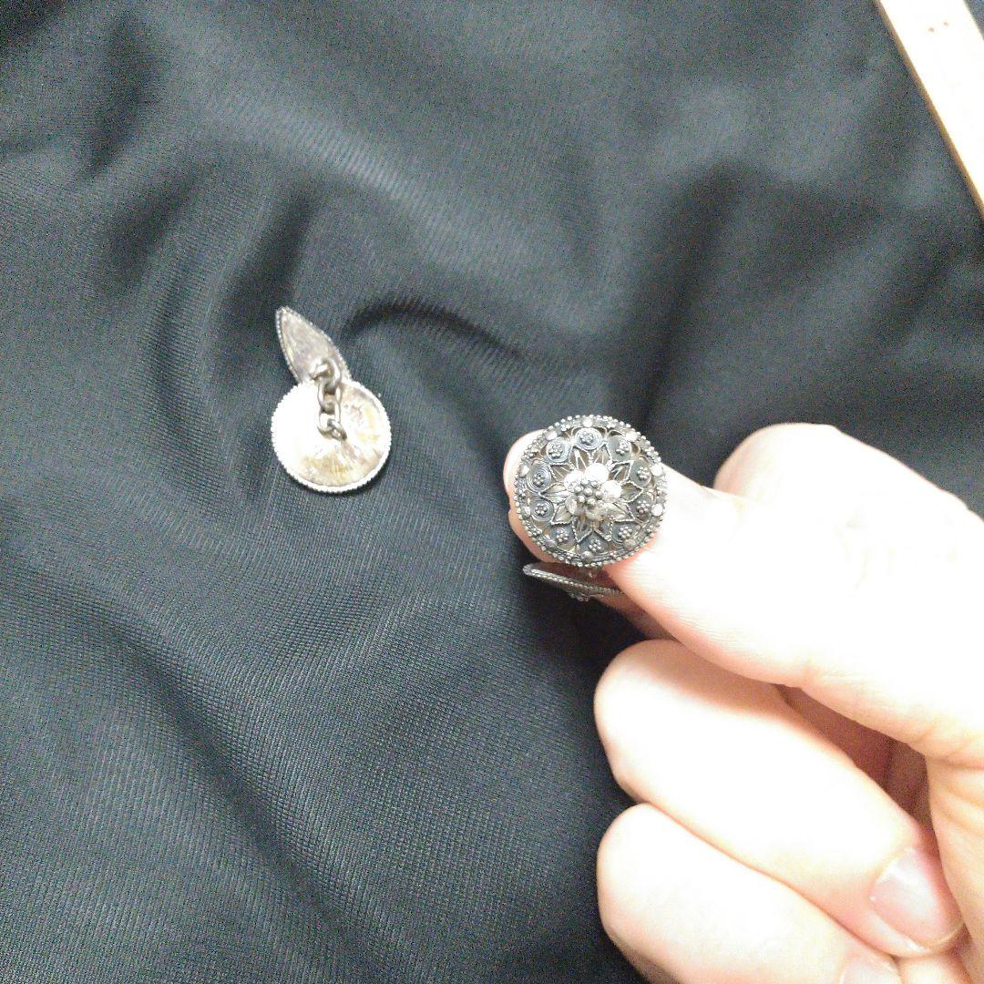 ヴィンテージ　シルバー　HSN 800 バリ　インドネシア カフスボタン　レア