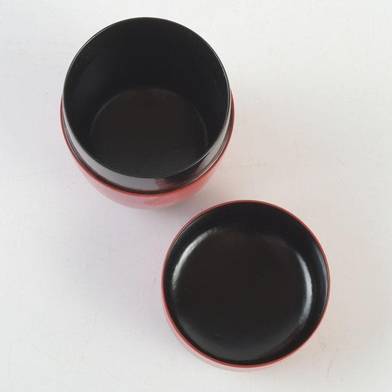 茶道具　井筒寛斎造　朱塗　長棗　共箱　V　9503