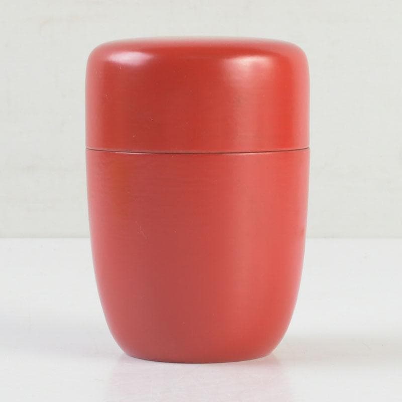 茶道具　井筒寛斎造　朱塗　長棗　共箱　V　9503