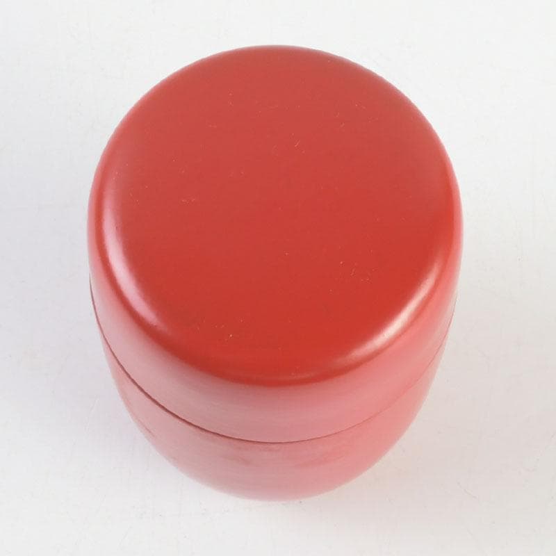 茶道具　井筒寛斎造　朱塗　長棗　共箱　V　9503