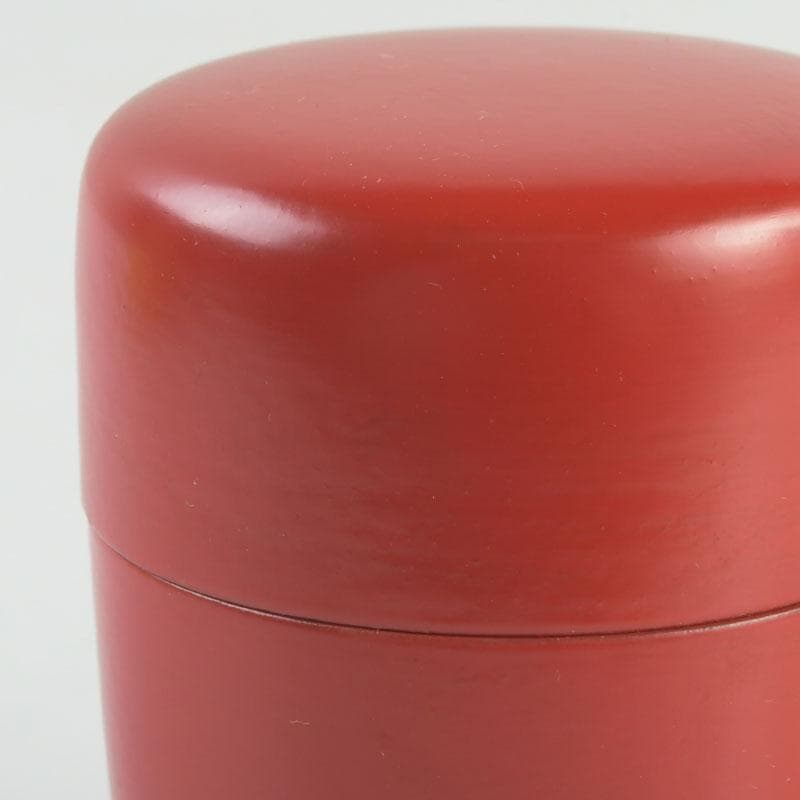 茶道具　井筒寛斎造　朱塗　長棗　共箱　V　9503