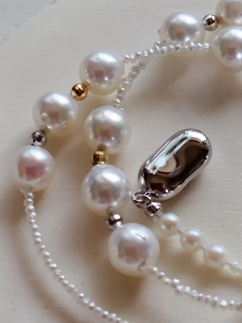 アコヤ真珠、あこや砂芥子パールのオメガ風ネックレス