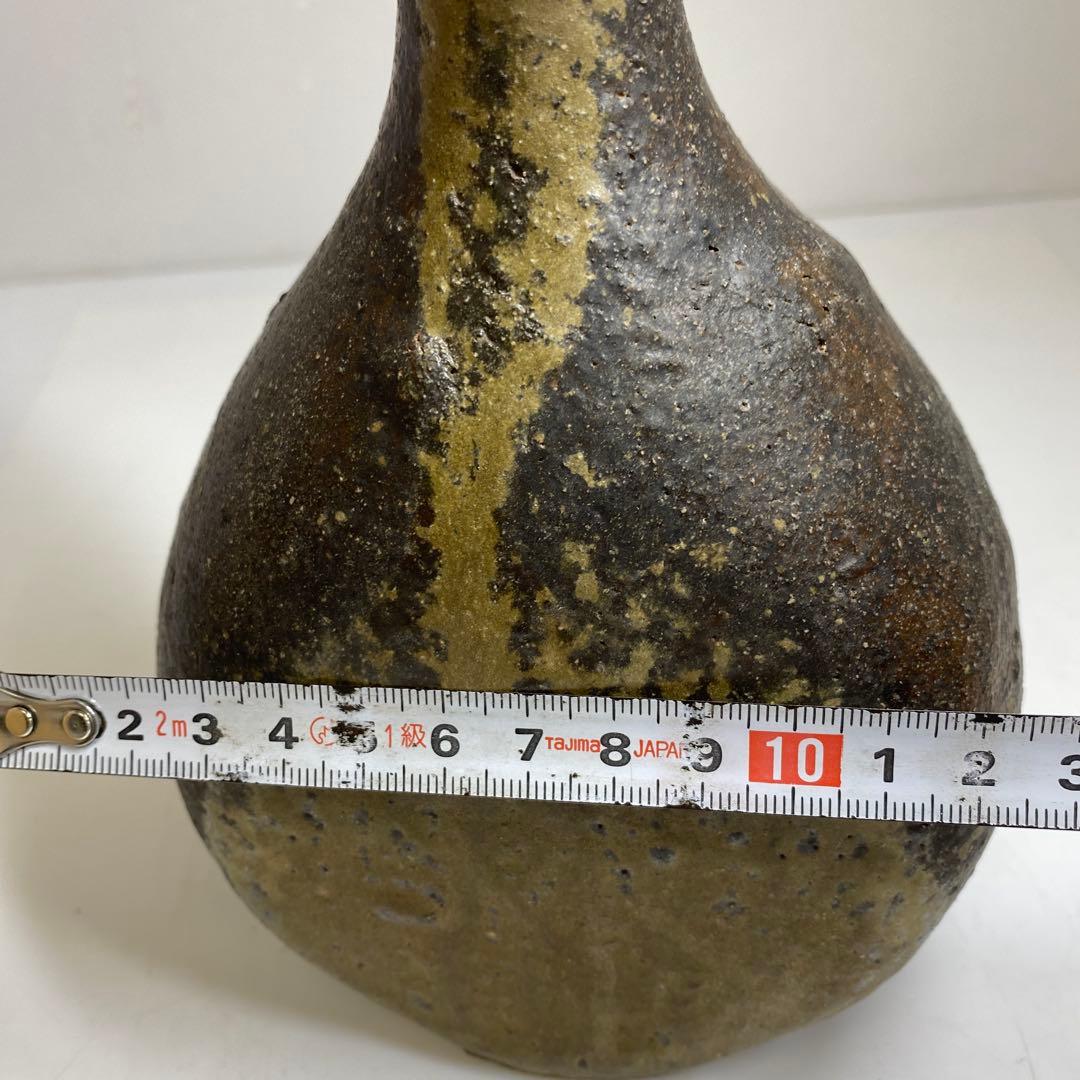 平安朝時代　桂又三郎極古備前扁鼓徳利　極〆箱付　高22㎝　東Y7-0404☆2F