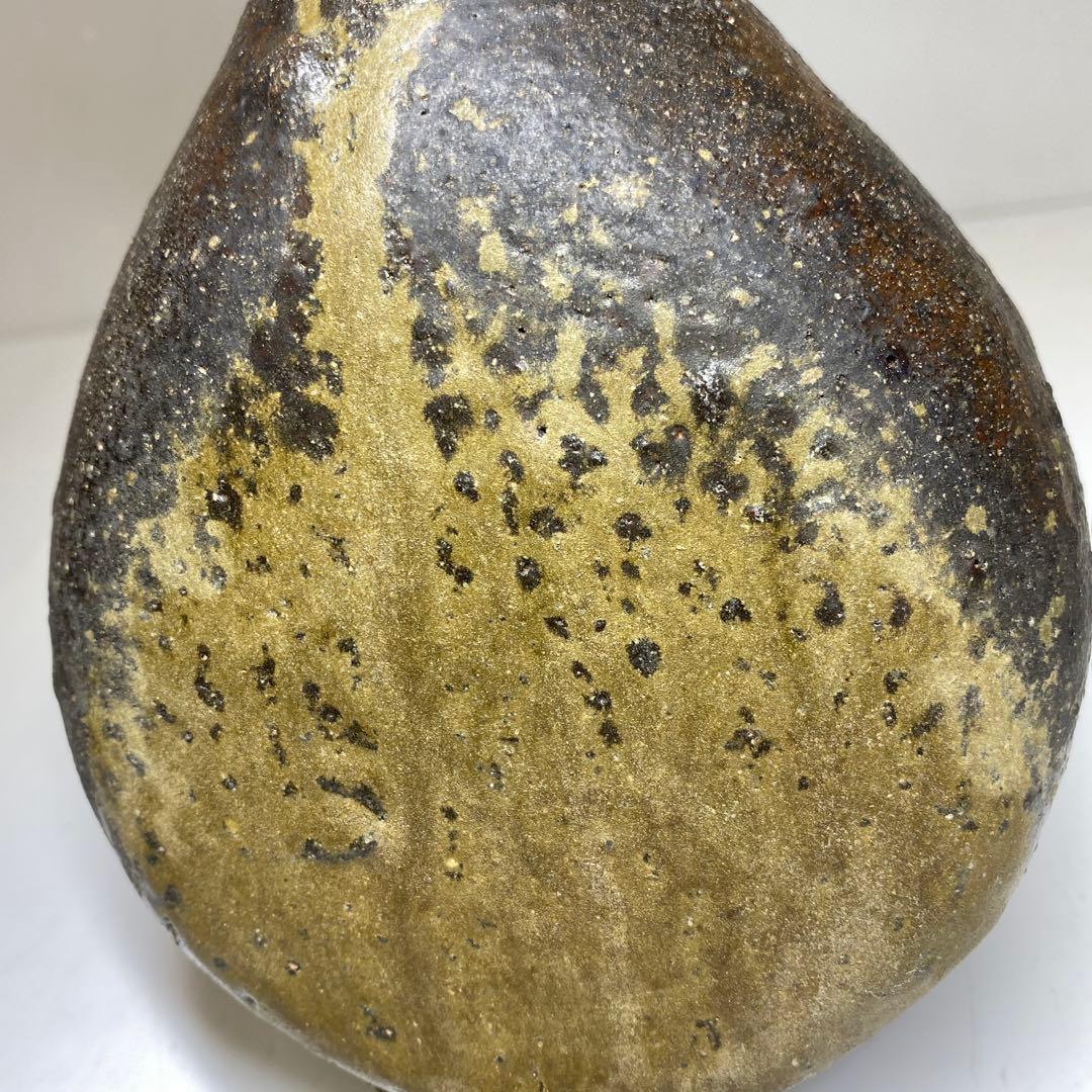 平安朝時代　桂又三郎極古備前扁鼓徳利　極〆箱付　高22㎝　東Y7-0404☆2F