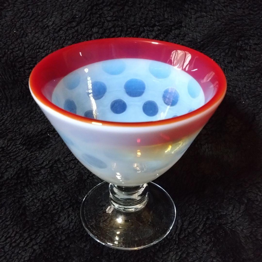 氷コップ　昭和レトロ　水玉　赤　レッド