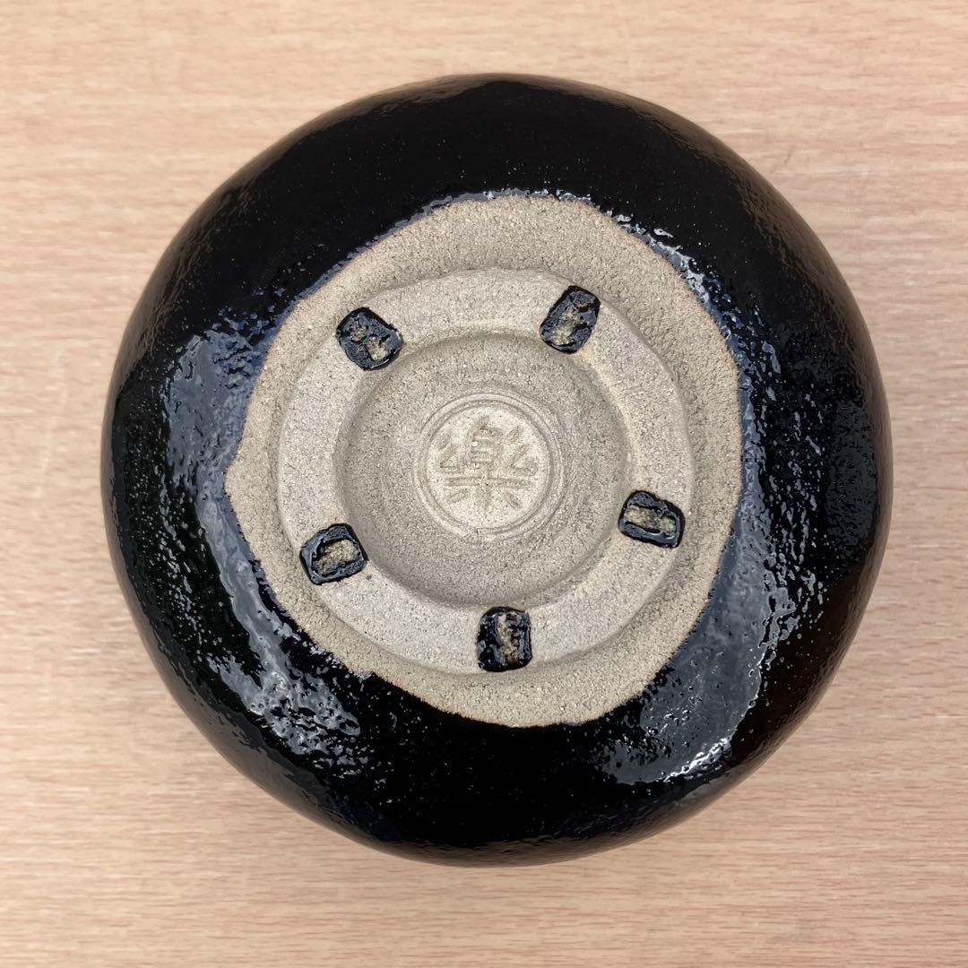 服部幸楽造 のんこう作 千鳥写 黒楽茶碗 細合喝堂書付 共箱