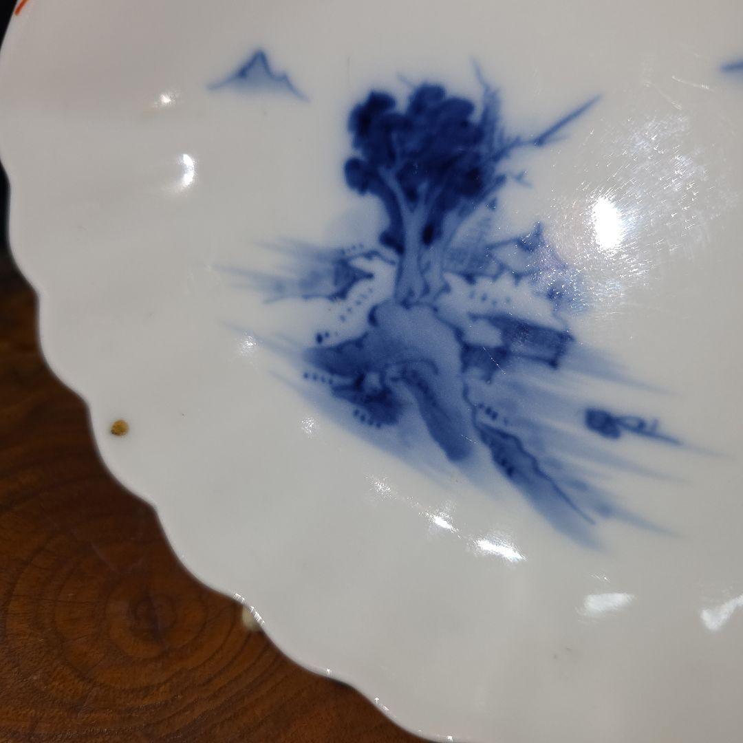 黒犬となります。金継ぎ 源六焼 富永源六 鮑型 アワビ 銘々皿 1枚