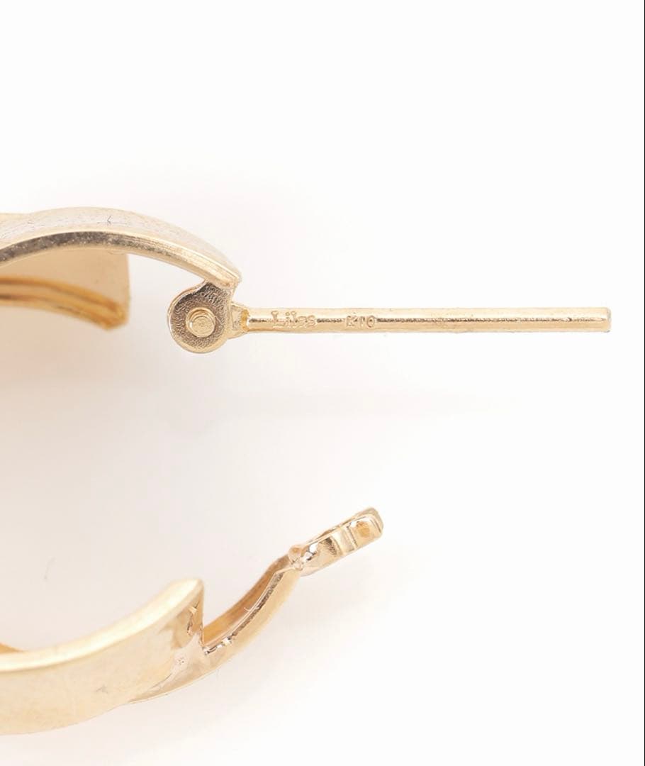 Lilas ワイドラインクロスフープピアス K10（両耳）