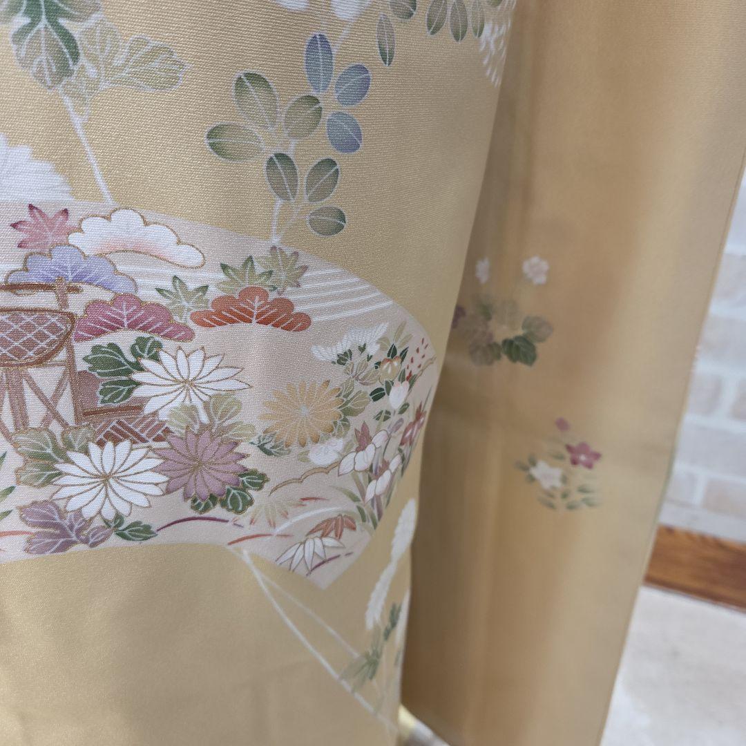 トールサイズ訪問着4点フルセット、着物、袋帯、帯締め、帯揚げ