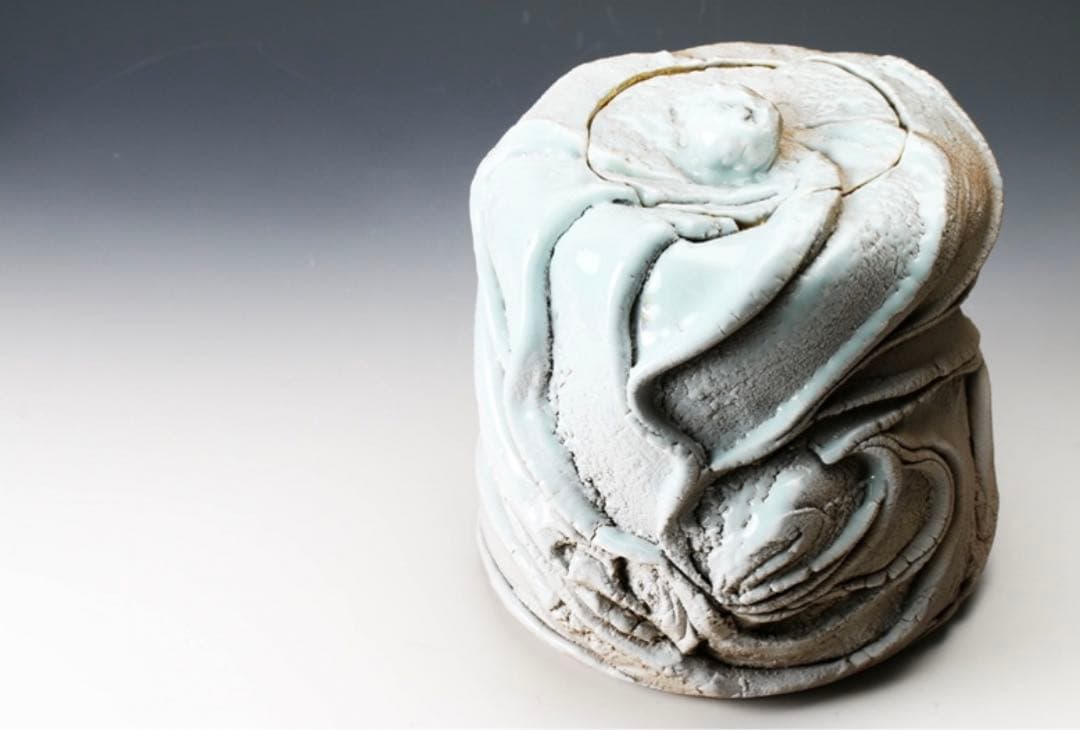 加藤洋二 最上位作 傑作 春なごり雪 水指 茶道具 本物保証 走泥社 陶芸 陶器