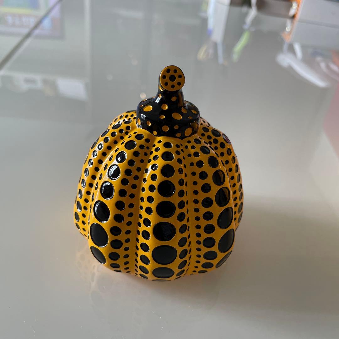 美品　草間彌生 カボチャオブジェ・ペーパーウエイト黄色