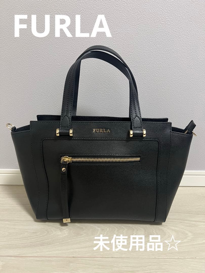 ゲリラセール‼️FURLAフルラ ギネヴラ 黒 ブラック 2way ハンドバッグ
