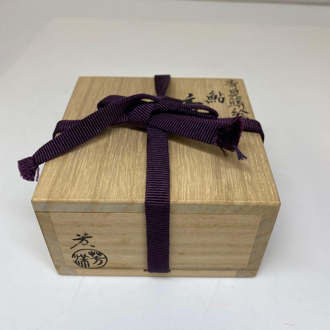 芳 鮎 青貝蒔絵 内築地香合 共箱 w6.3cm 東キ7-1114☆2F