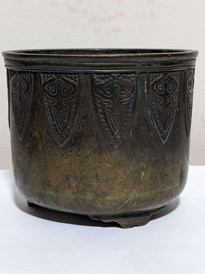 ♦江戸 幕末 明治初期 三ツ足 香炉 火入 銅器 銅製 真鍮 唐銅 唐金 骨董品