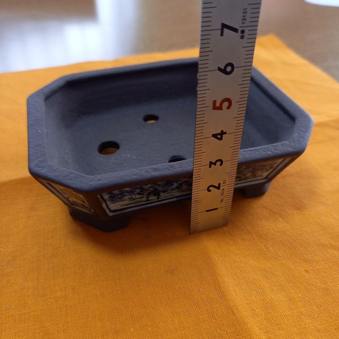 未使用　陶翠　盆栽鉢(八角)【木箱つき】