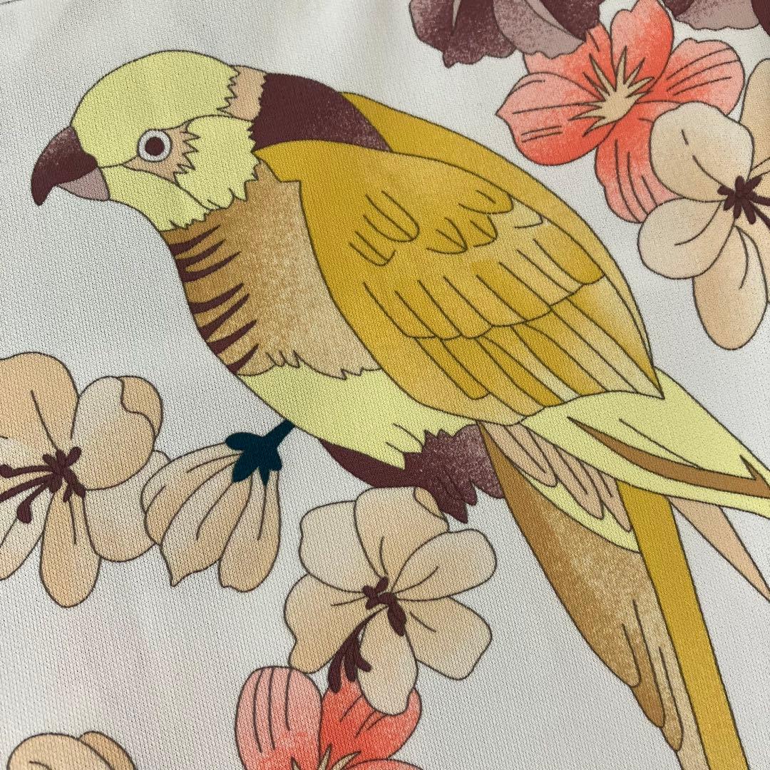 美品　レオナール　ポロシャツ　花柄　鳥　大きいサイズ44