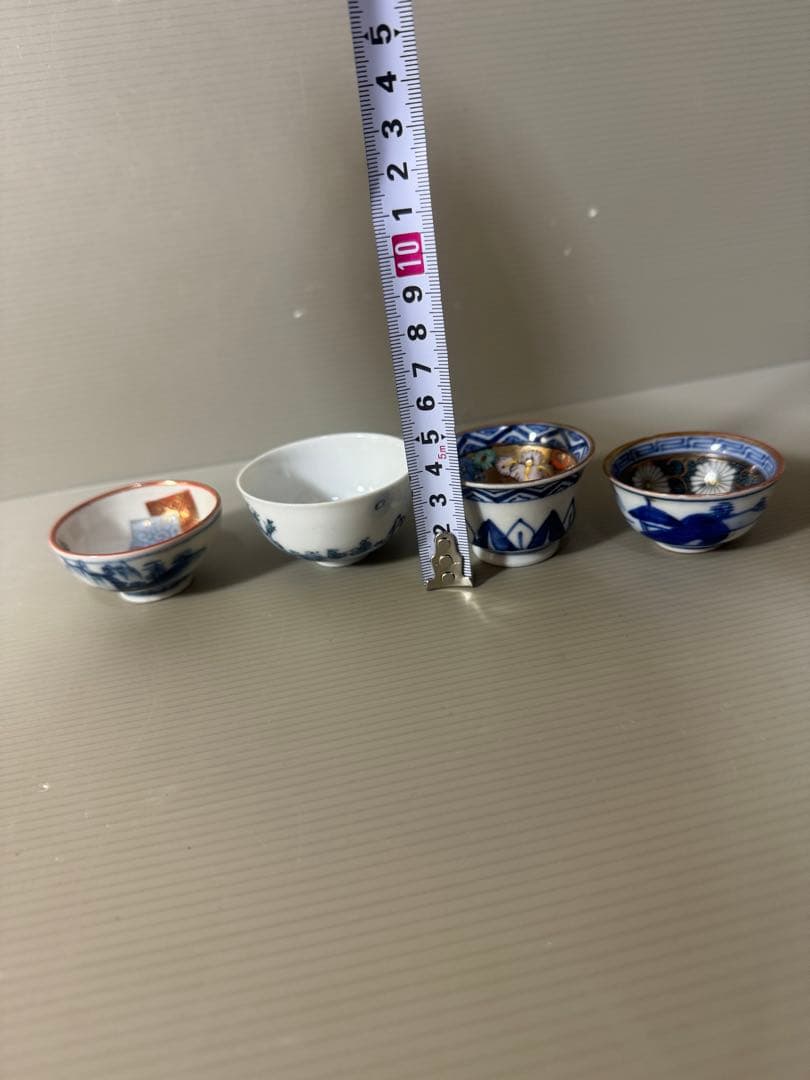 2413  九谷焼　猪口　まとめ売り　合計11客　時代物