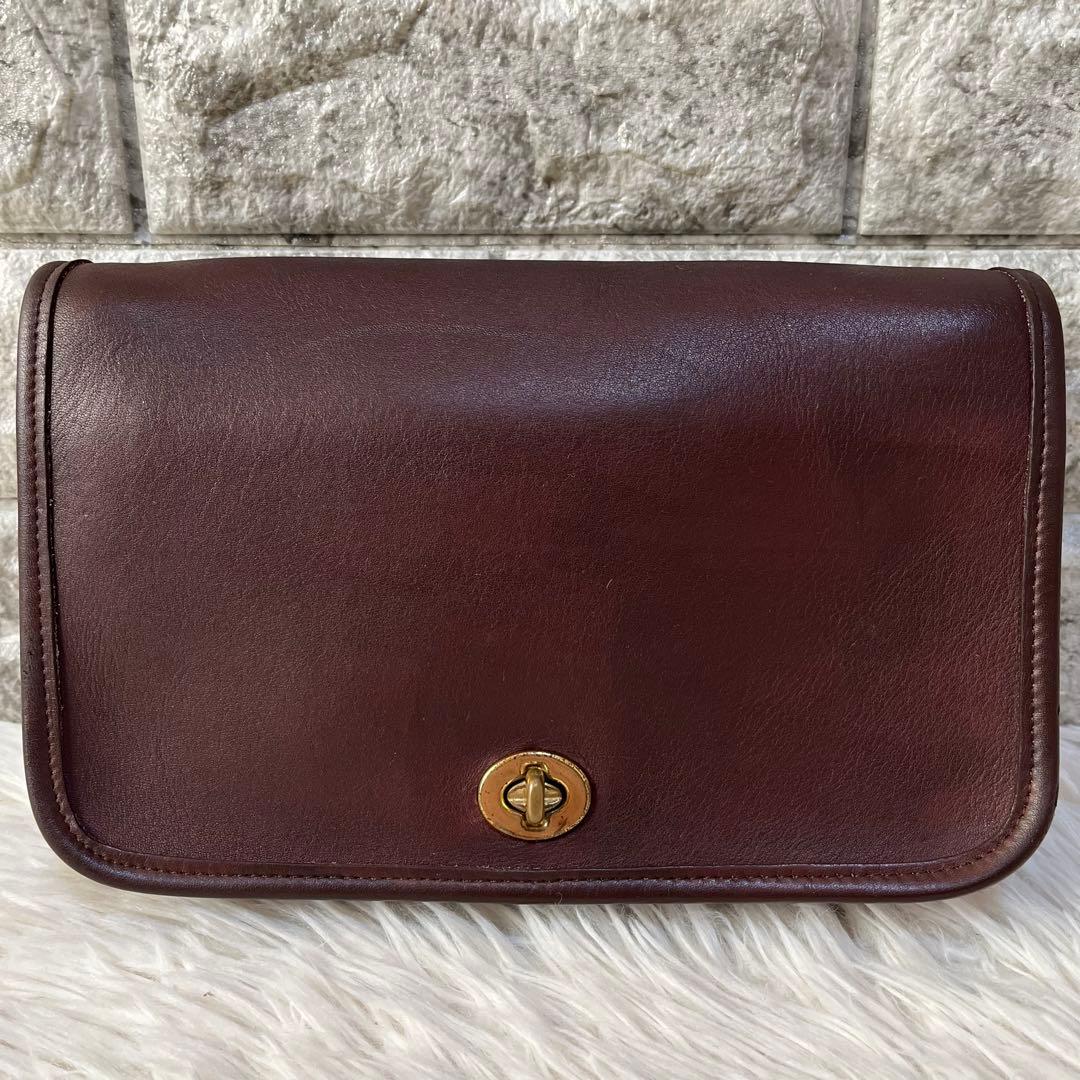 【美品】オールドコーチ　9755 USA製 グラブタンレザー　ショルダーバッグ