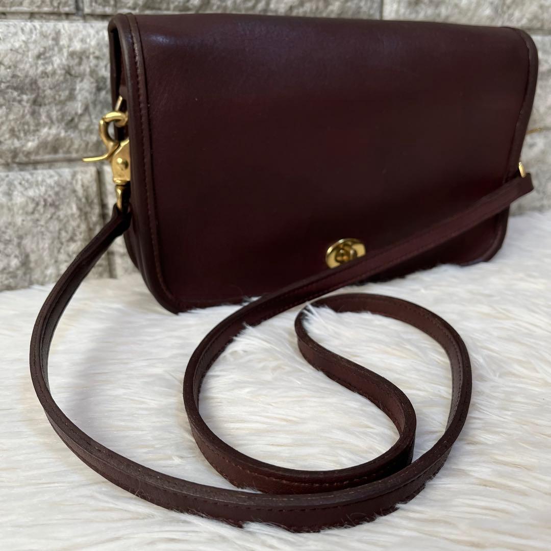 【美品】オールドコーチ　9755 USA製 グラブタンレザー　ショルダーバッグ