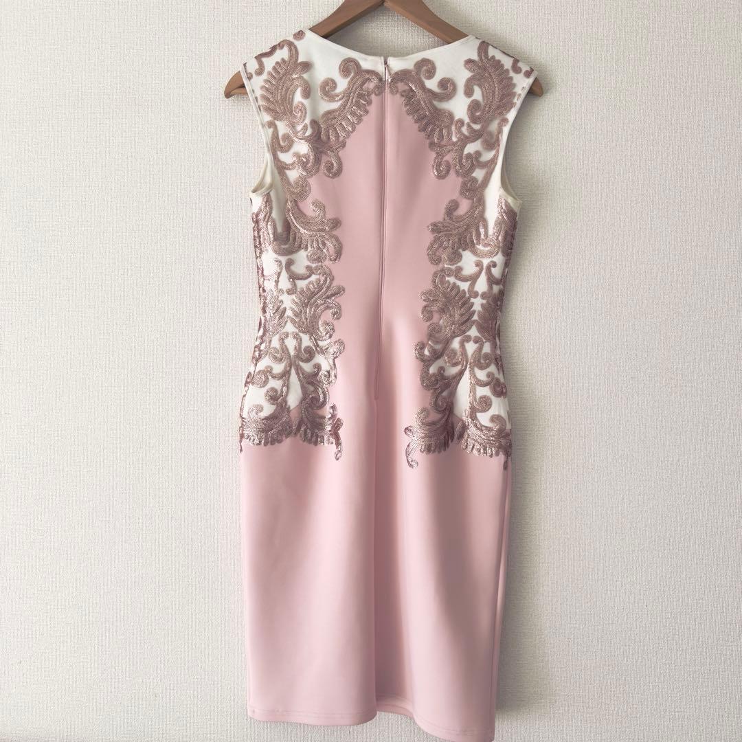 【美品】タダシショージ ピンク ノースリーブ パーティドレス サイズ2